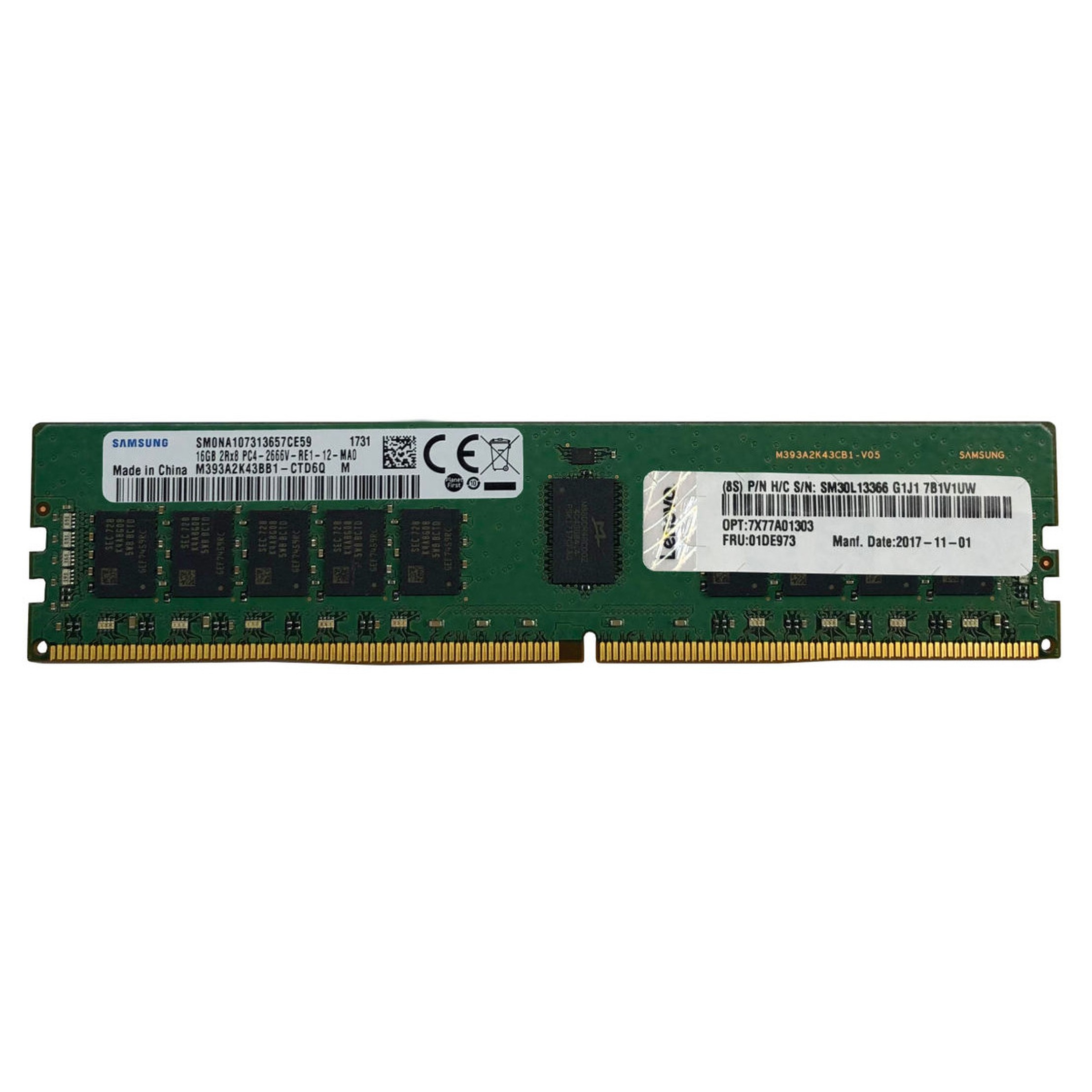 4X77A93557 Lenovo 32GB 2Rx8 UDIMM DDR5-5600 PC5-44800E ECC Memory