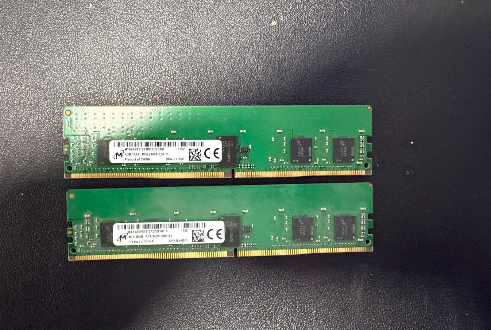 Micron 4GB 1Rx8 RDIMM DDR4-2400 PC4-19200R ECC Memory