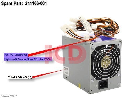 244166-001 HP 250 Watt Power Supply - Image 2