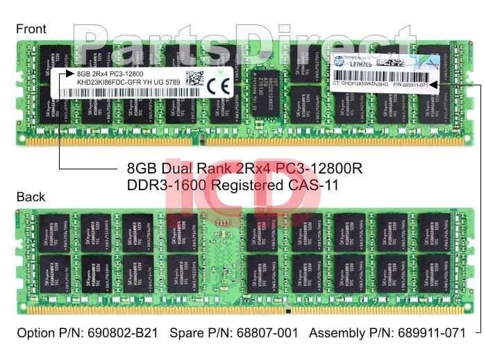 688807-001 HP 8-GB (1x8GB) SDRAM DIMM
