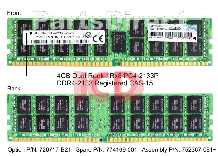 762200-081 HP 8-GB (1x8GB) SDRAM DIMM - Image 2