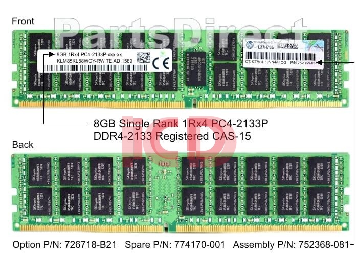 774170-001 HP 8-GB (1x8GB) SDRAM DIMM