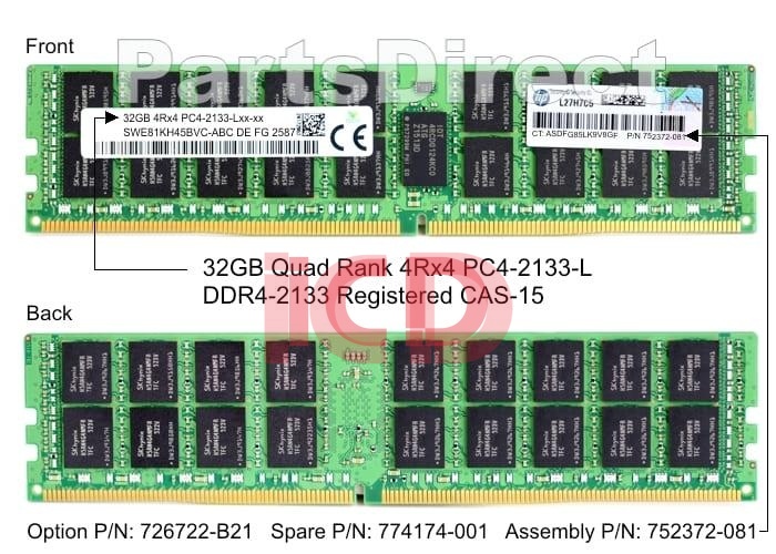 752372-081 HP 32-GB (1x32GB) SDRAM DIMM