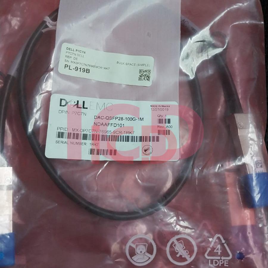 0P7C7N Dell QSFP28 to QSFP28 DAC Extension 1M Cable