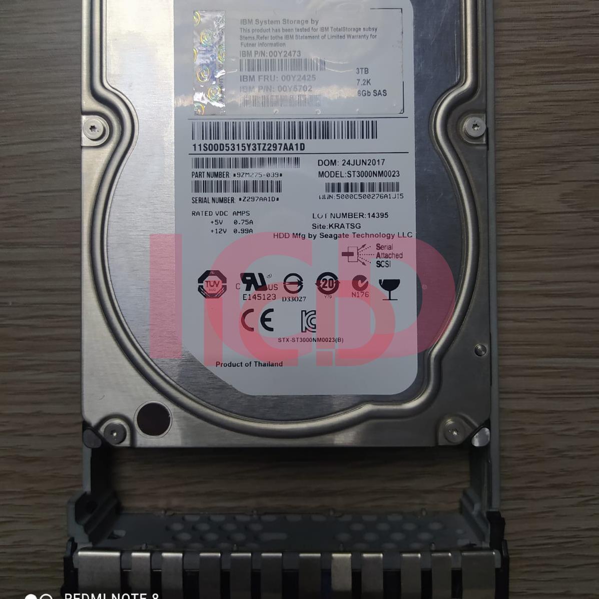 00Y5702 IBM 3-TB 6G 7.2K 3.5 NL SAS HDD
