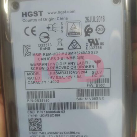 005053243 Dell EMC 400GB Flash SSD SAS 12Gbps 2.5" HDD