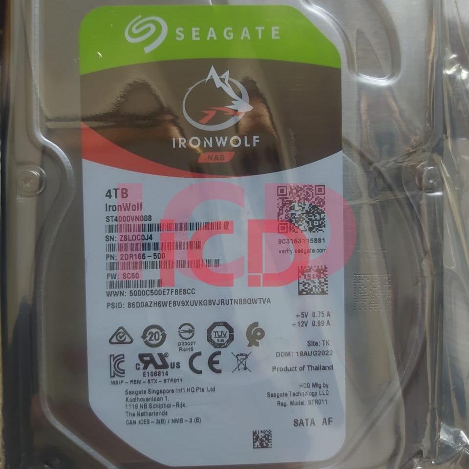 ST4000VN008 Seagate IronWolf 4TB NAS 5.9RPM 64MB 3.5" SATA Internal Hard Drive