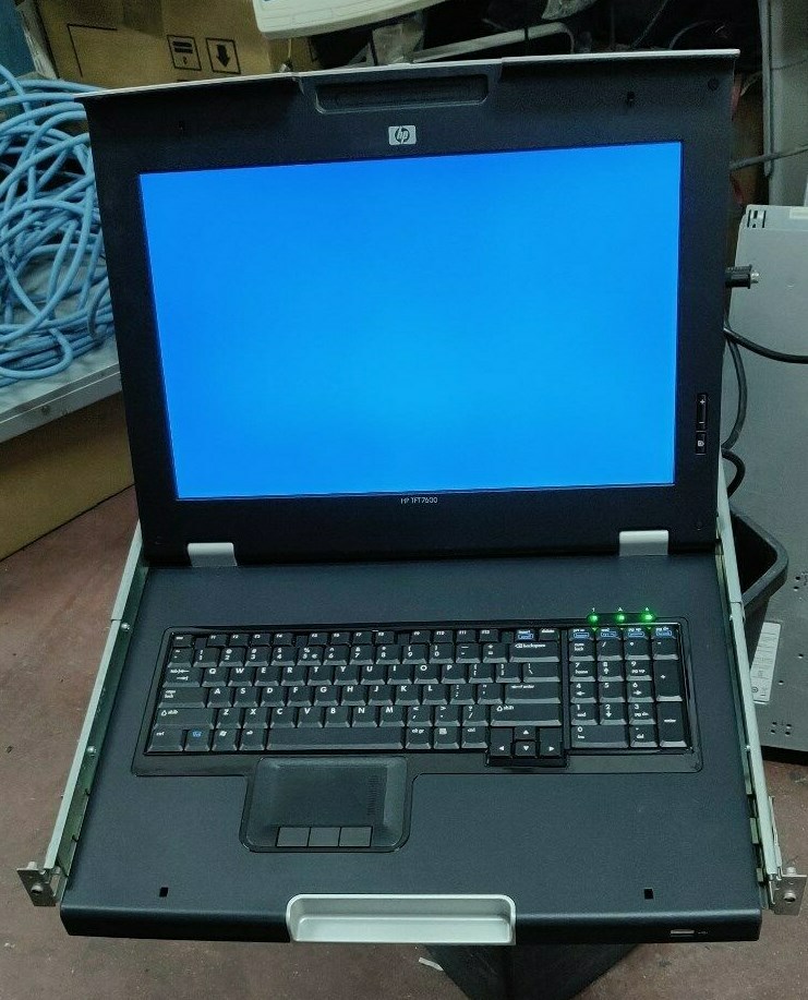 HPE TFT7600RKM Rackmount Keyboard Monitor KVM Over IP Console 1U