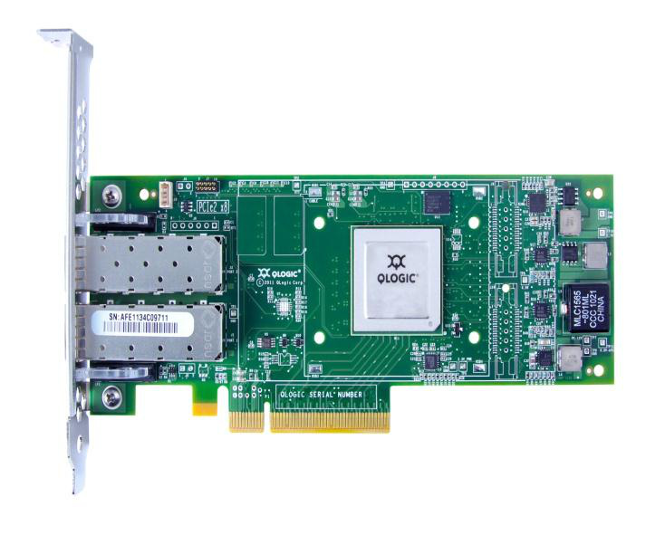 406-BBQG Dell QLogic 2772 Dual Port 32GB FC HBA PCIe Low Profile V2