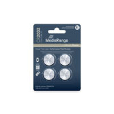 MediaRange Lithium Coin Cell CR2032 3V (Pack of 4)