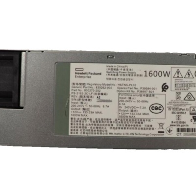 P39384-001 HPE 1600W Flex Slot Platinum Hot Plug 12V Power Supply